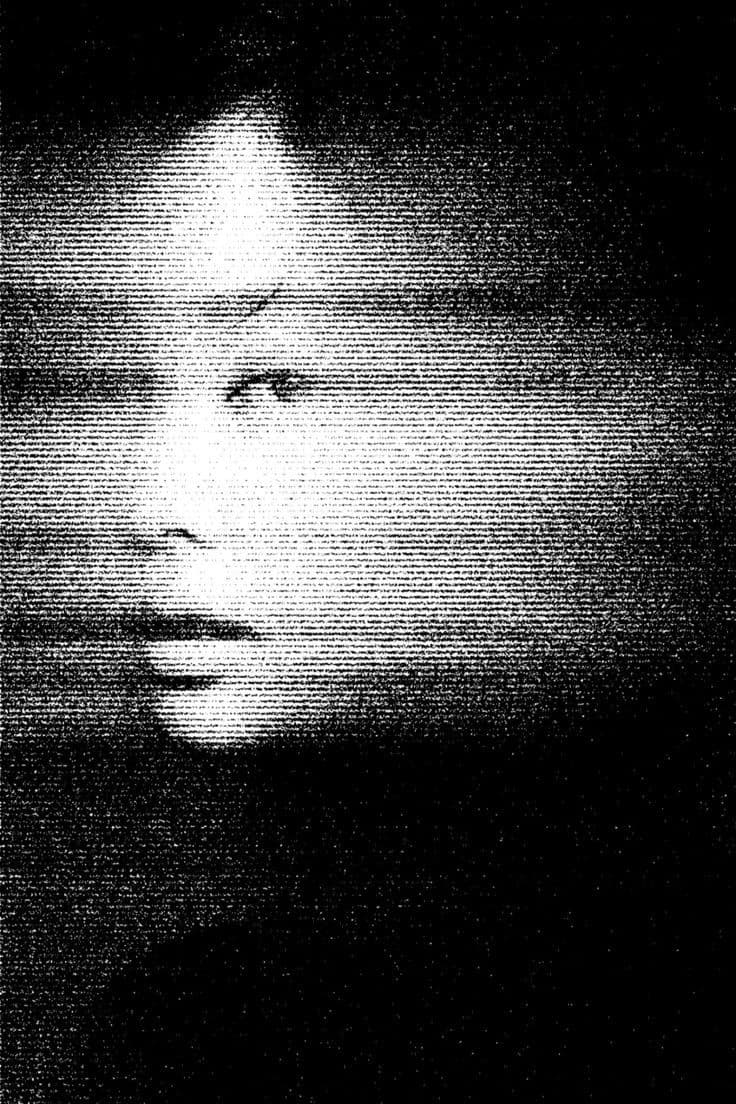 A woman's face in halftone